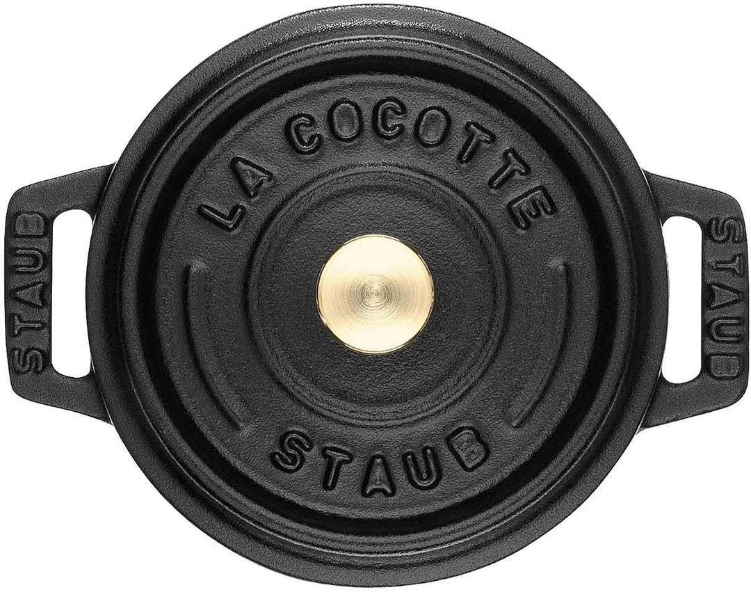 Staub 40500-101-0 Mini Cocotte, rund mit Deckel 10 cm, 0,25 L, induktionsgeeignet, mit mattschwarzer