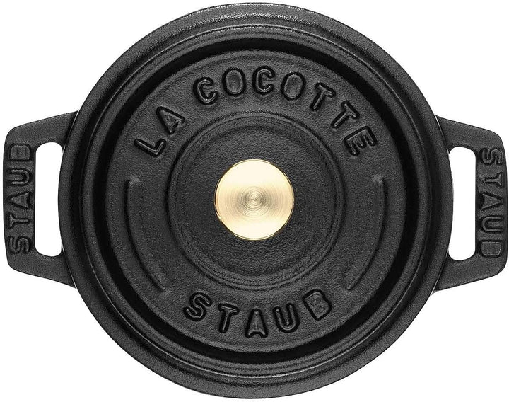 Staub 40500-101-0 Mini Cocotte, rund mit Deckel 10 cm, 0,25 L, induktionsgeeignet, mit mattschwarzer