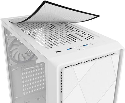 Sharkoon VS8 RGB Midi ATX PC Gehäuse, weiss