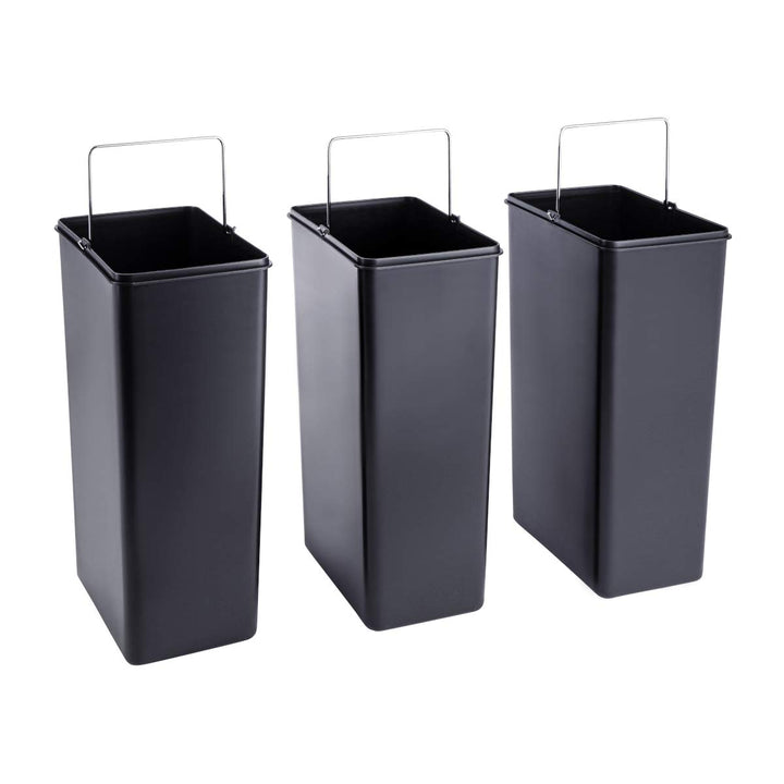 SVITA TM3X18 Treteimer 54 Liter Abfalleimer Mülleimer Design Silber Mülltrennung Papierkorb Küchen-O