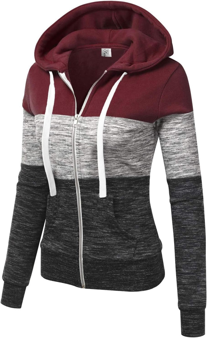 LIAMERHE Damen Kapuzenpullover Basic Damen Hoodie mit Reissverschluss Kapuzenpulli Langarm Kapuze He