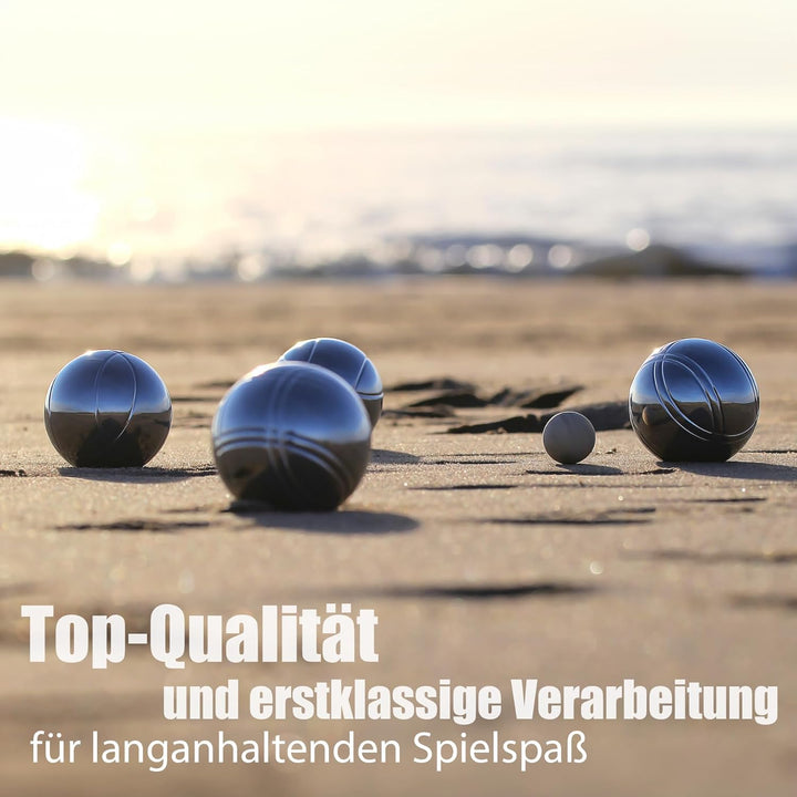 BigDean Boule Set mit 8 verchromten Boule Kugeln