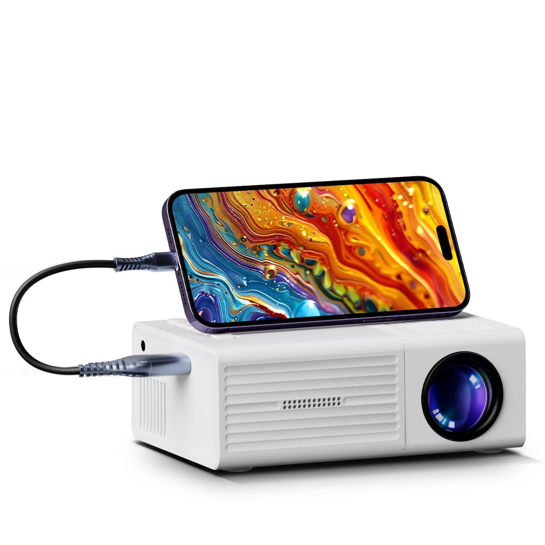 Lightweight Portable Projector, 480P Native Resolution with 720P Support, Comes with Remote Control