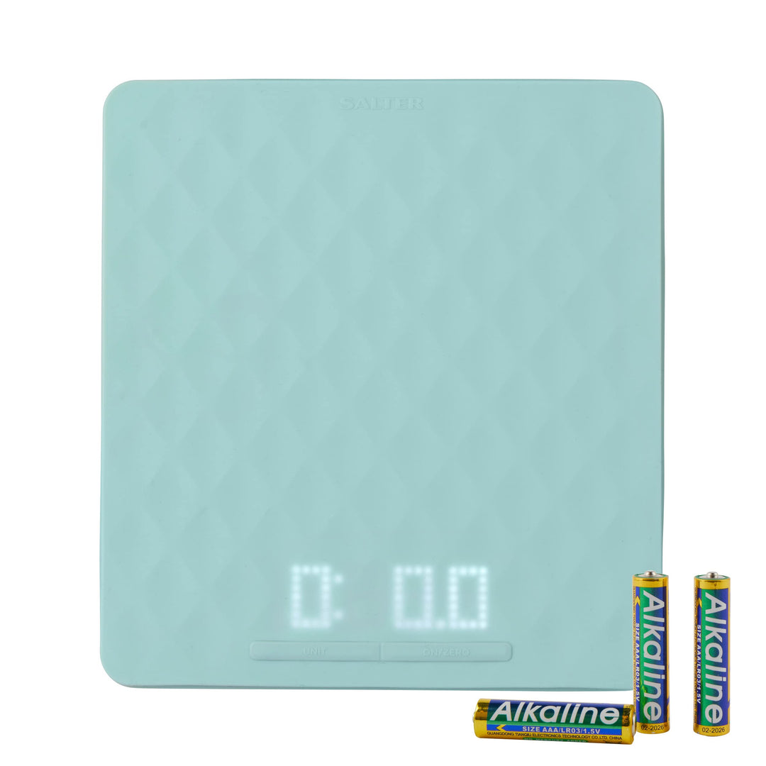 Salter 1098 TQDR Splash Elektronische Küchenwaage mit abnehmbarer Silikon Bezug, Add-and-Wiege-Tara-