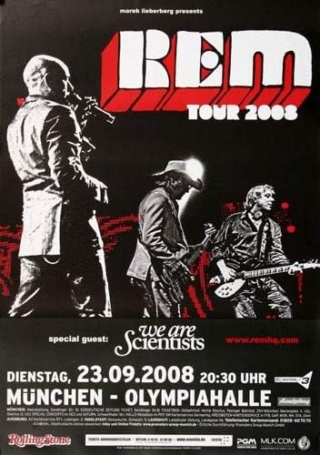 R.E.M - Live, München 2008 » Konzertplakat/Premium Poster | Live Konzert Veranstaltung | DIN A1 «