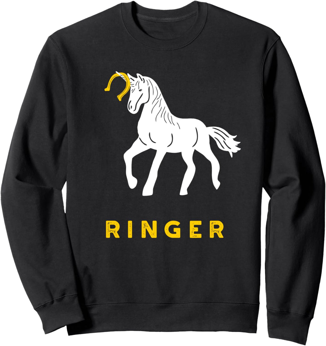 Einhorn spielt Hufeisen Ringer sagt lustig Sweatshirt