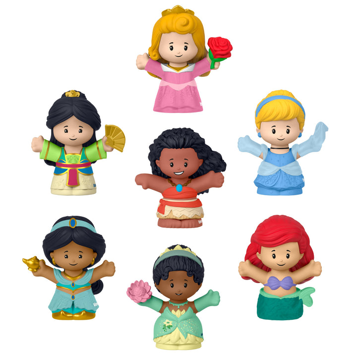 Fisher-Price HJW75 - Little People Disney Princess Spielzeug, Set mit 7 Figuren für Klein- und Vorsc
