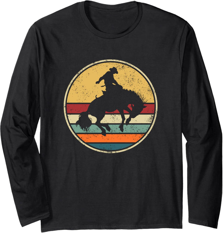 Westernreiten Rodeo Pferd Cowboy Retro Vintage Deign Outfit Langarmshirt