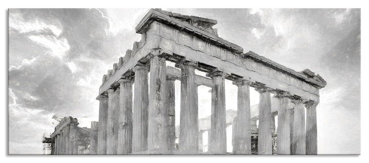 Pixxprint Glasbild Panorama, Wandbild aus Echtglas, Akropolis in Athen, 100x40 cm, inkl. Aufhängung