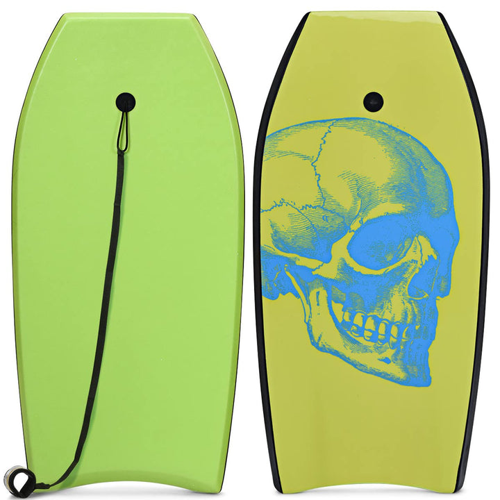 GYMAX Surfbrett 105 x 51 cm, Schwimmbrett mit Zugseil, max. Belastung: 85 kg, Bodyboard Surfboard mi