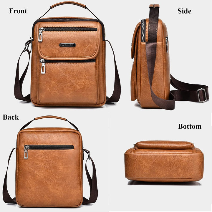 Umhängetasche Herren Leder Vintage Shoulder Bag Crossbody Business Schulranzen Tasche Handtaschen fü