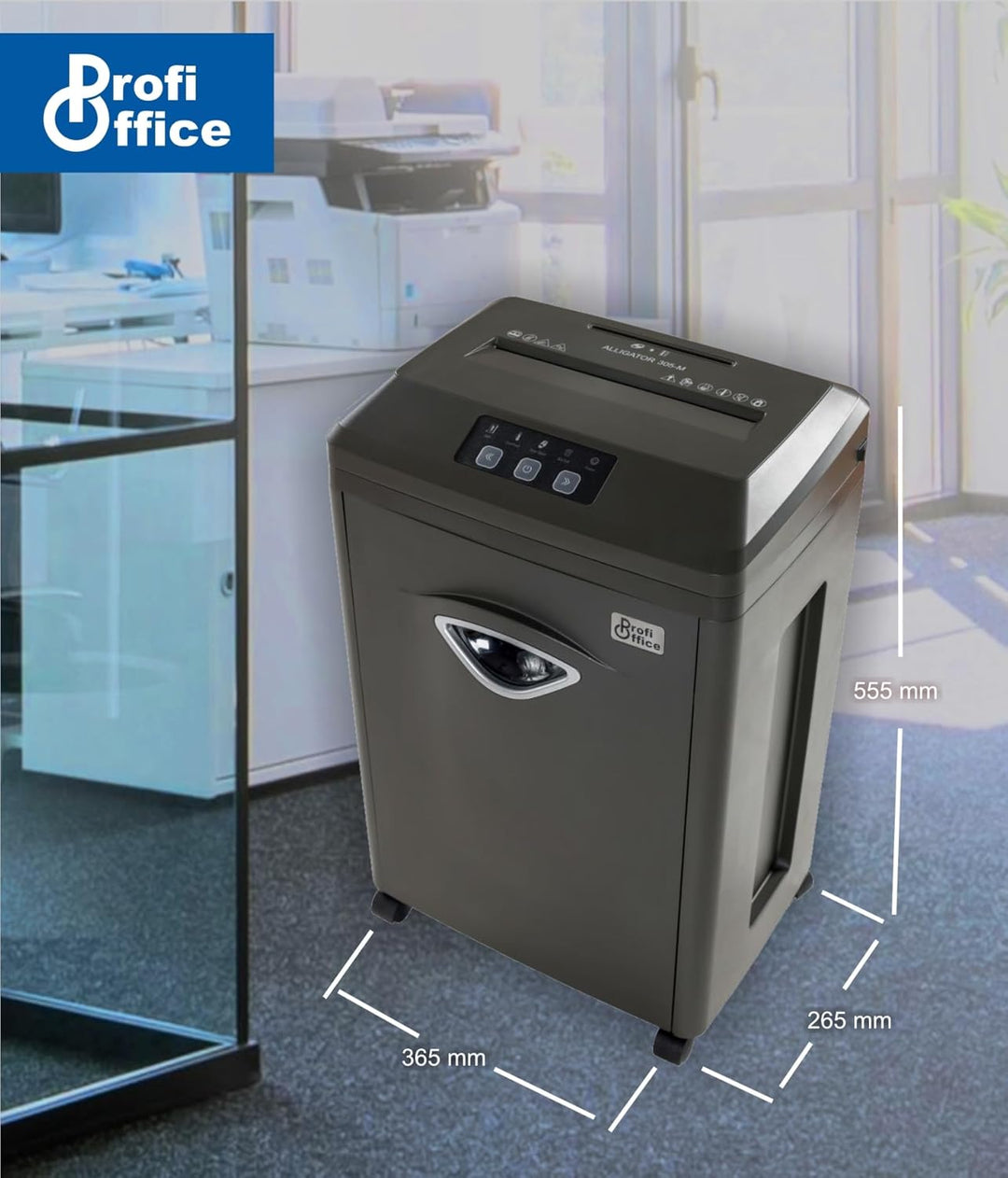 Aktenvernichter Super Micro Nano Cut Partikelschnitt P-7 Profi Office Alligator 305 M - 5 Blatt, 30