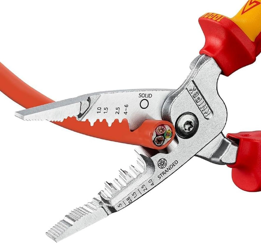 KNIPEX 13 76 200 ME Multifunktions-Elektrikerzange metrisches Modell isoliert mit Mehrkomponenten-Hü