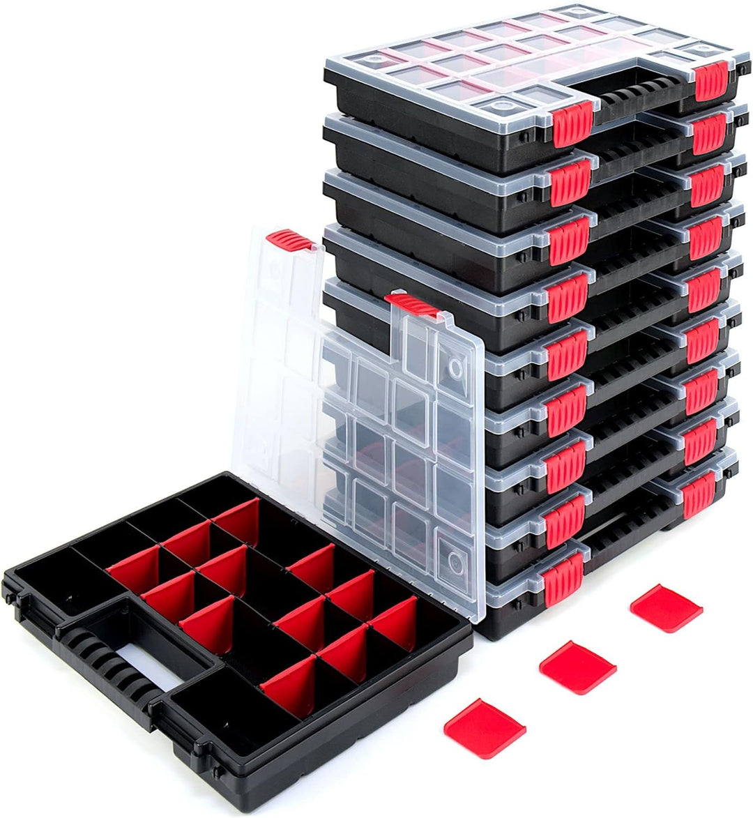 10x Sortimentskasten NORS14 Sortierbox Set Sortierkasten Kleinteilemagazin Mit Trennstegen Mit komfo