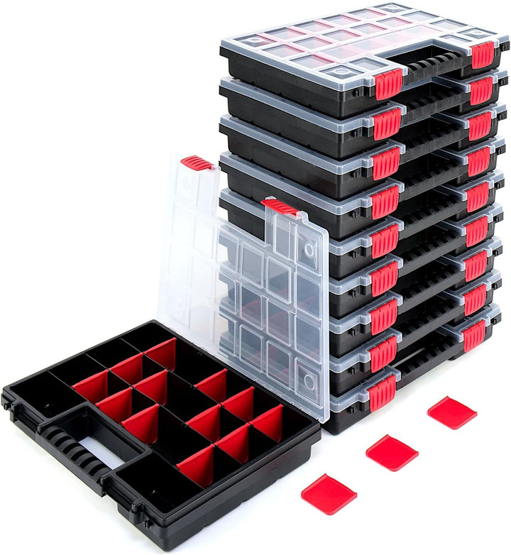 10x Sortimentskasten NORS14 Sortierbox Set Sortierkasten Kleinteilemagazin Mit Trennstegen Mit komfo