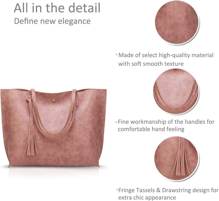 NICOLE&DORIS Damen Tote Tasche Handtasche Schultertasche aus PU-Leder Umhängetaschen Mode grosse Han