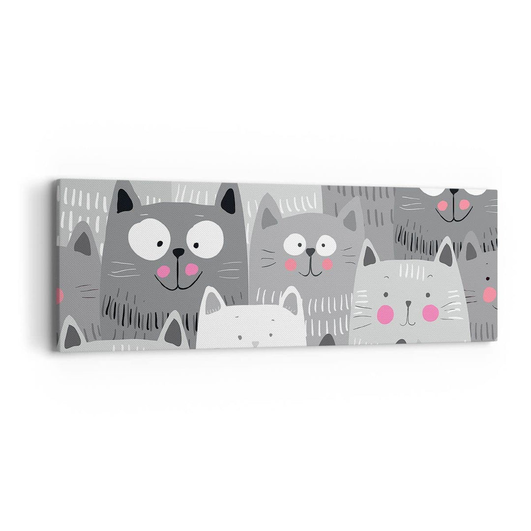 Panorama Bilder auf Leinwand Kittys Tiere Illustration Leinwandbild 90x30cm Wandbilder Dekoration Wo
