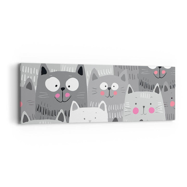 Panorama Bilder auf Leinwand Kittys Tiere Illustration Leinwandbild 90x30cm Wandbilder Dekoration Wo