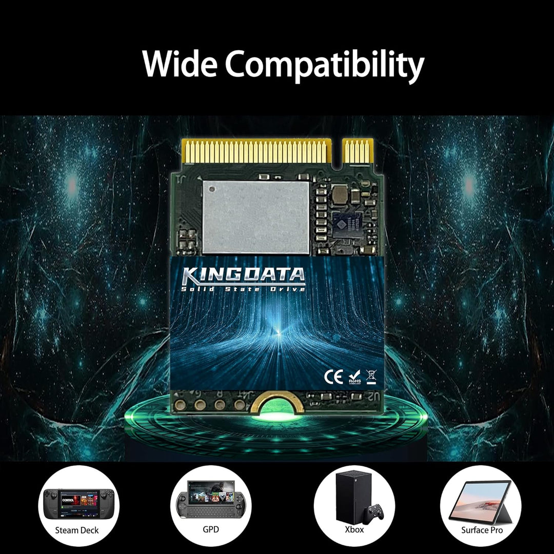 KINGDATA M.2 2230 SSD 512GB PCIe NVMe Gen 4.0X4 Internal Solid State Drive für PS5 Steam Deck, Micro