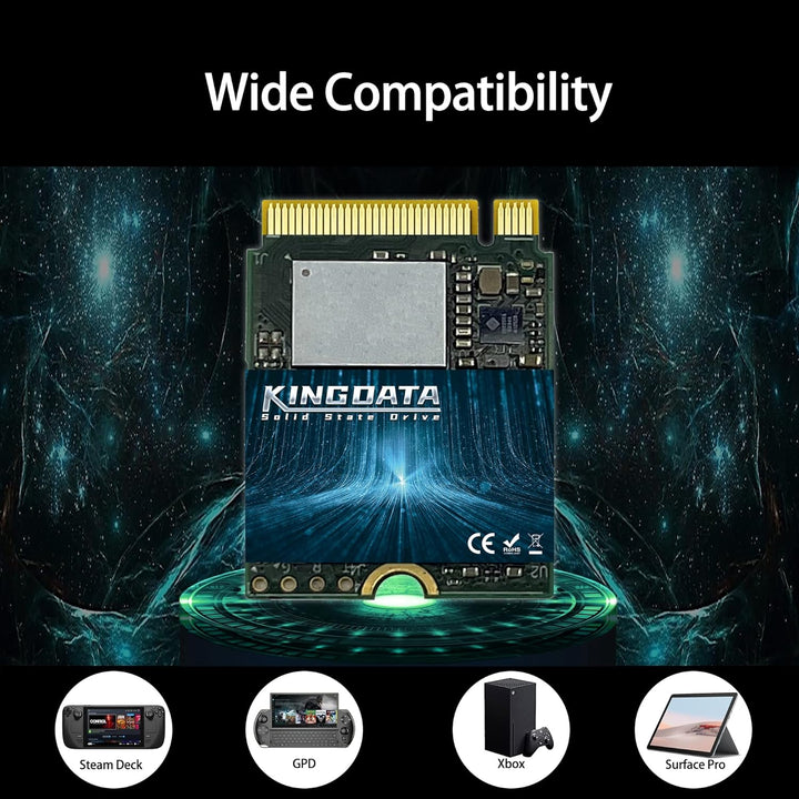 KINGDATA M.2 2230 SSD 256GB PCIe NVMe Gen 4.0X4 Internal Solid State Drive für PS5 Steam Deck, Micro