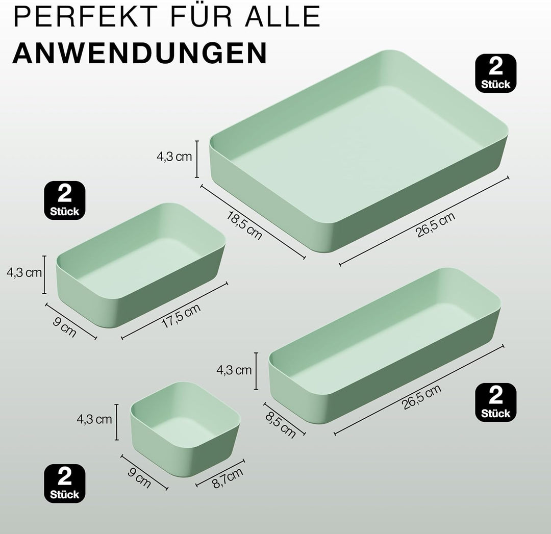 VMbathrooms Schubladen Organizer Set für jeden Bedarf | Praktische Schreibtisch Sortierboxen | Schub