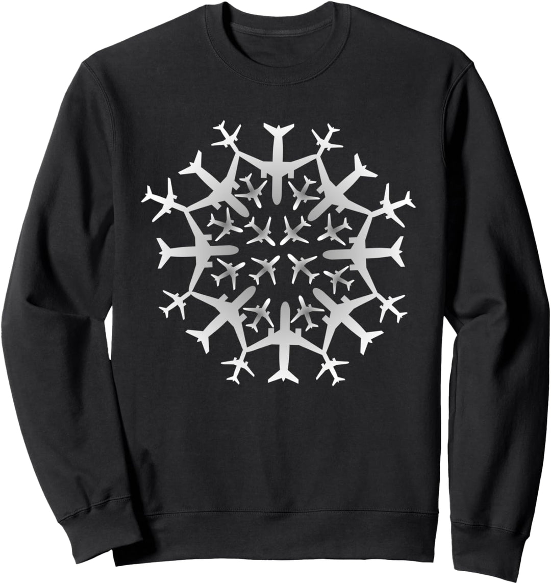 Pilot Geschenk Schneeflocke Flugzeuge Weihnachten Schnee Flugzeug Sweatshirt