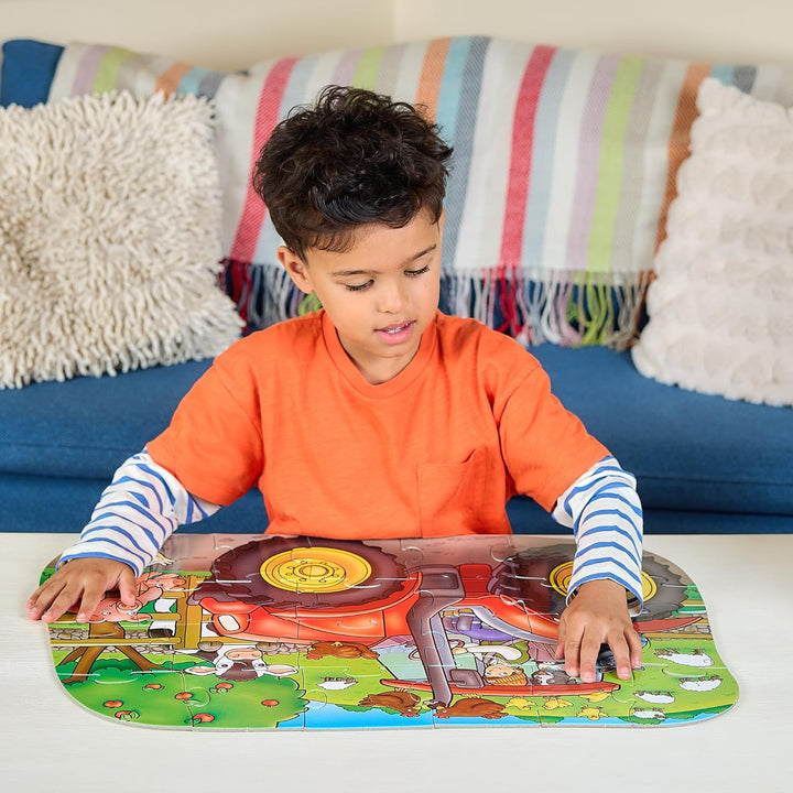 Orchard Toys Big Tractor Jigsaw Puzzle, 25-Piece Farm Themed Shaped Puzzle for Ages 3-6, Includes Po