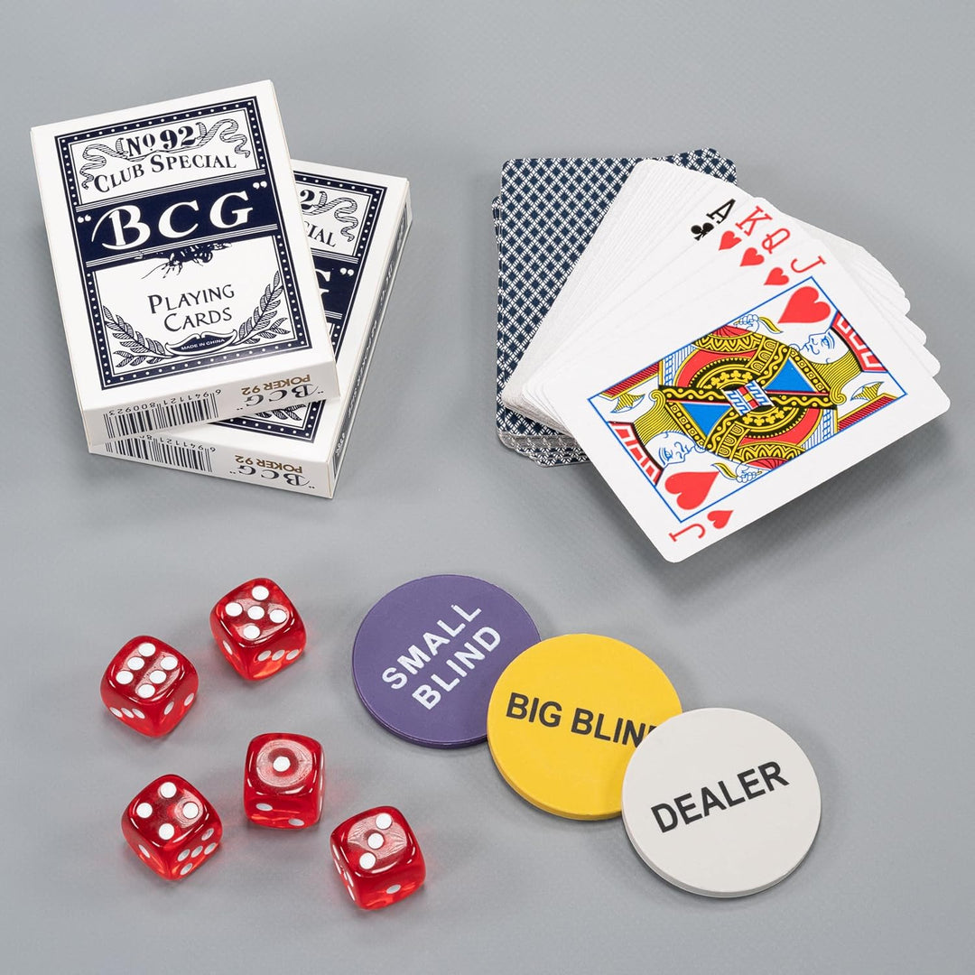 Nexos Pokerkoffer Pokerset 500 300 Laser Pokerchips Poker Komplett Set 12 g Chips Deluxe Grösse wähl