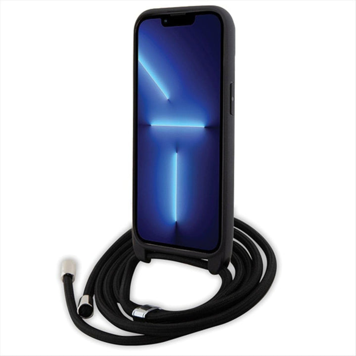 KARL LAGERFELD KLHCP15SSASKNPSK Hülle für iPhone 15 6.1" hardcase Schwarz Crossbody Saffiano Monogra
