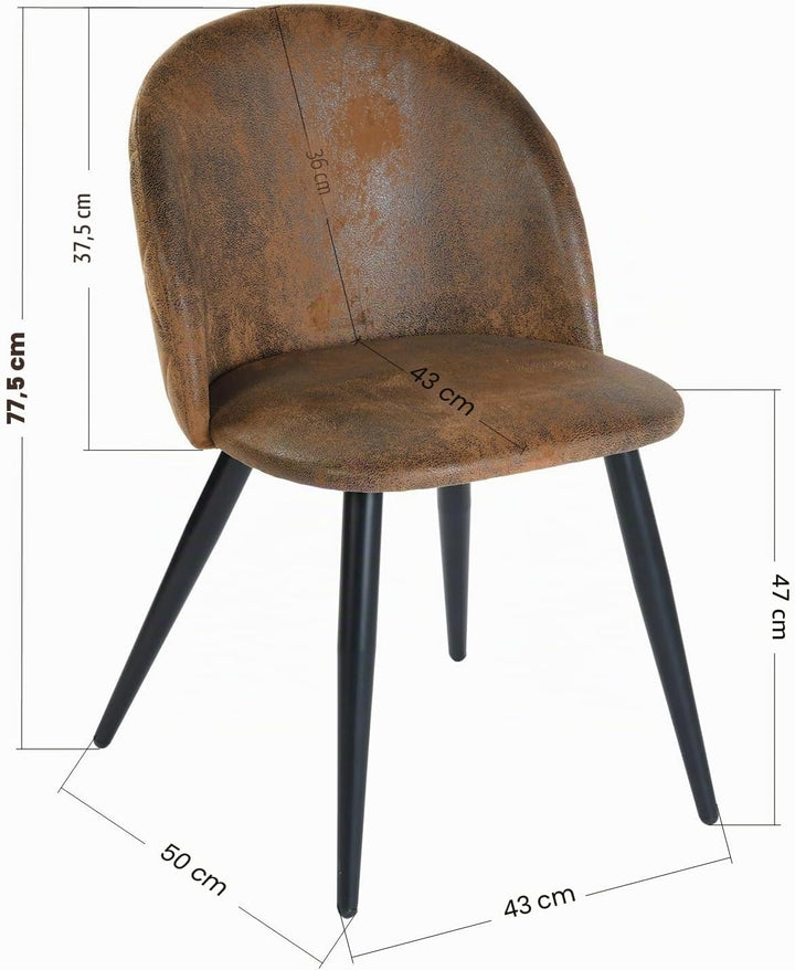 Esszimmerstuhl, 4er-Set moderne Küchenstühle aus Wildleder mit weicher Polsterung Grosse Rückenlehne