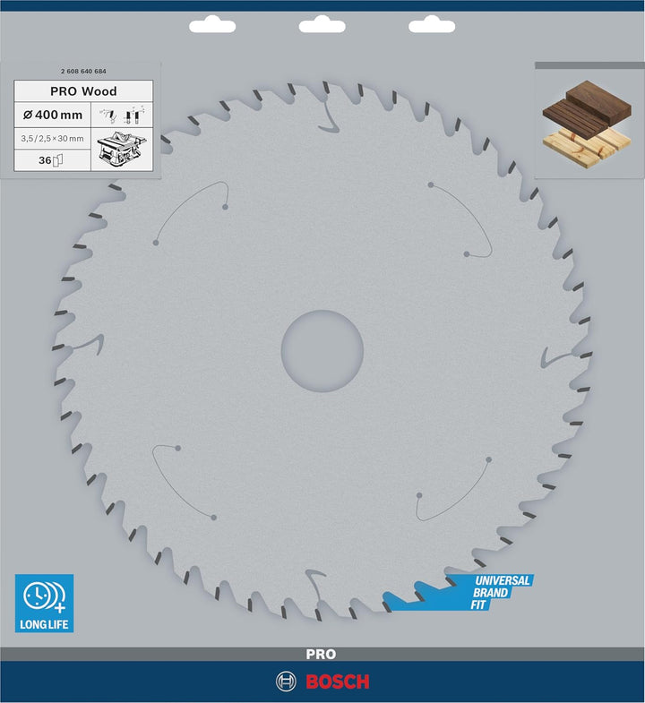 Bosch Professional 1x Kreissägeblatt Speedline Wood (für Holz, Sägeblatt Ø 400 x 30 x 3,5 mm, 36 Zäh