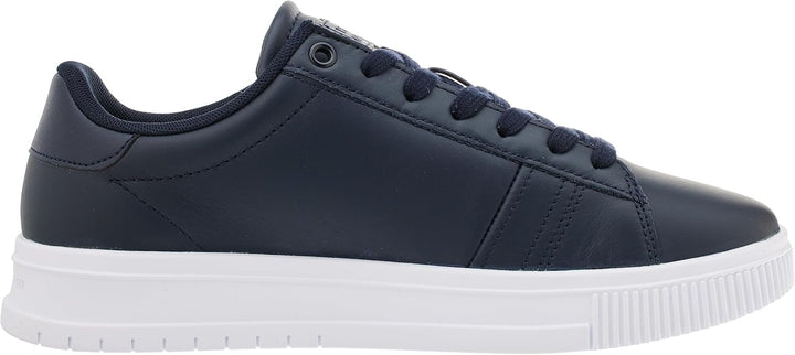 Tommy Hilfiger Herren Supercup Leather Fm0fm04706 Cupsole Sneaker 44 EU Blau Desert Sky, 44 EU Blau