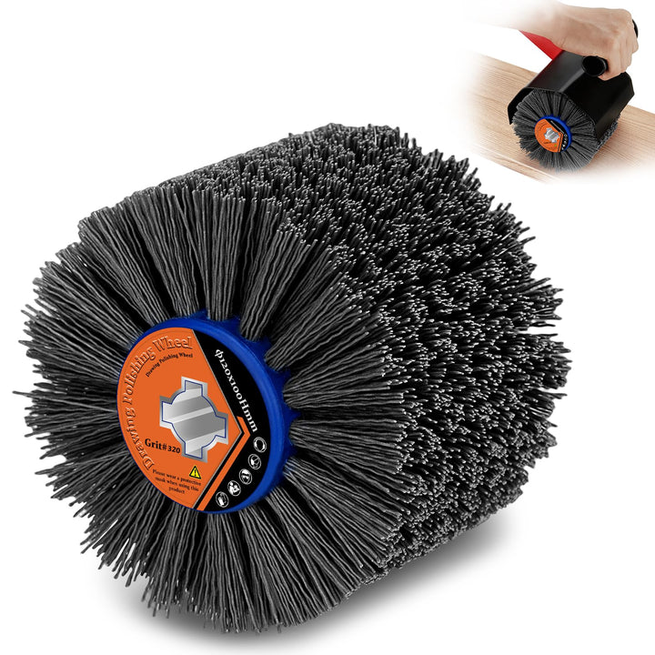 Nylonbürsten #320 Körnung| 120x100mm Schleifbürsten| Polierbürste zum Holzverarbeitung| Bürste für S