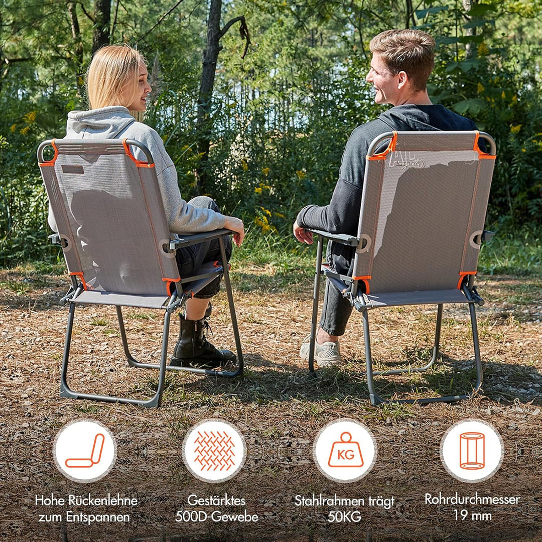 Portal Campingstuhl faltbar Klappstuhl Camping bis 100kg belastbar leicht Angelstuhl Strandstuhl kla