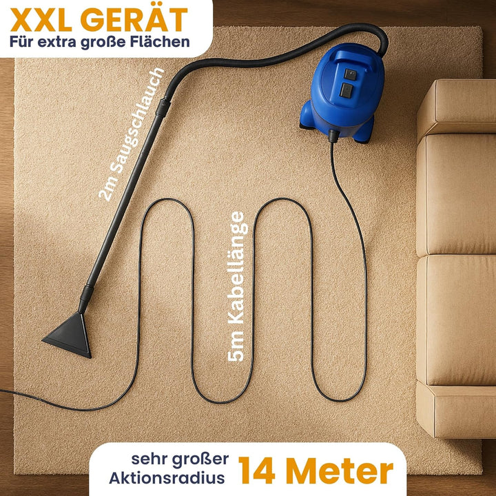 Albatros Waschsauger Polster HYDRO 7500 + 2l Reinigungs-Shampoo - 4in1 Polsterreiniger Gerät Beutell