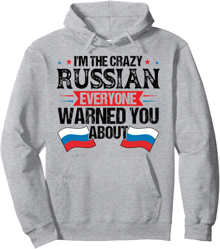 Ich bin der verrückte russische warnte russische Flagge Pullover Hoodie