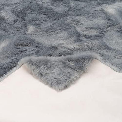 Pergamon Luxus Super Soft Lammfell Kunstfell Teppich Aspen Grau in 7 Grössen 90x160 cm, 90x160 cm
