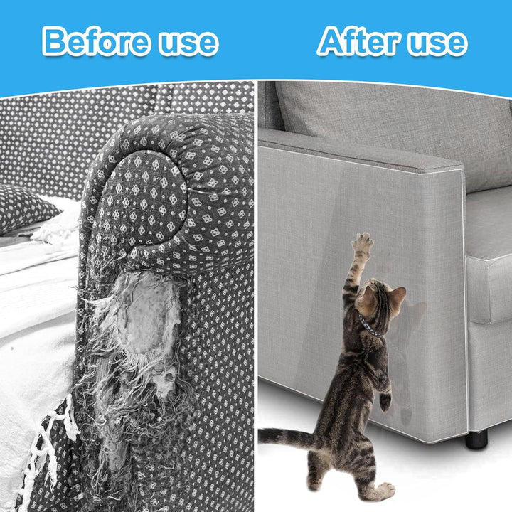 Katzen Kratzschutz Sofa Transparent(43cm x 5m), Kratzschutzfolie, Katzenschutz Selbstklebend Tape Ex