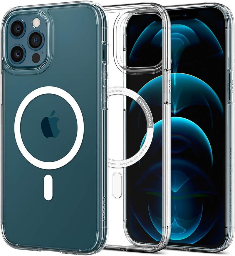 Spigen Ultra Hybrid MagFit Hülle Kompatibel mit iPhone 12 Pro und Komaptibel mit iPhone 12 Kompatibe