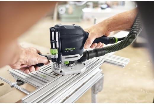 Festool Oberfräse OF 1010 REBQ-Set (mit Seitenanschlag mit Feineinstellung, Lichtmodul, Spannzange,