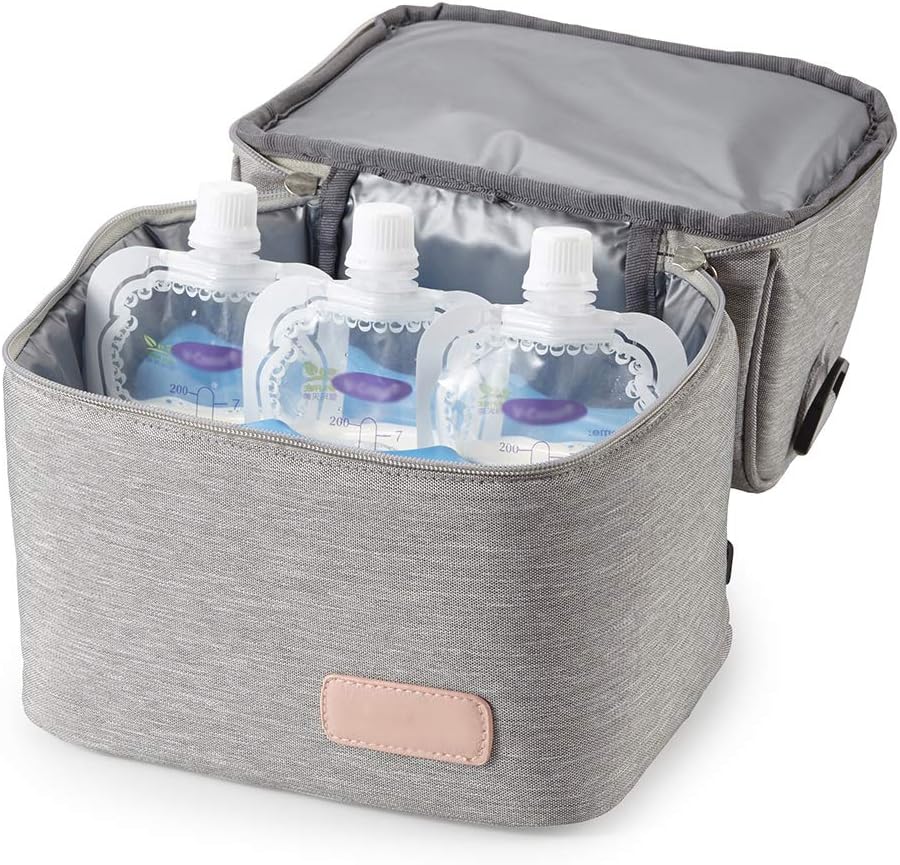 Mengshen wasserdichte Muttermilch Babyflasche Kühltasche - Tragbare Wärmeisolierte Lunchbox/Grosse K