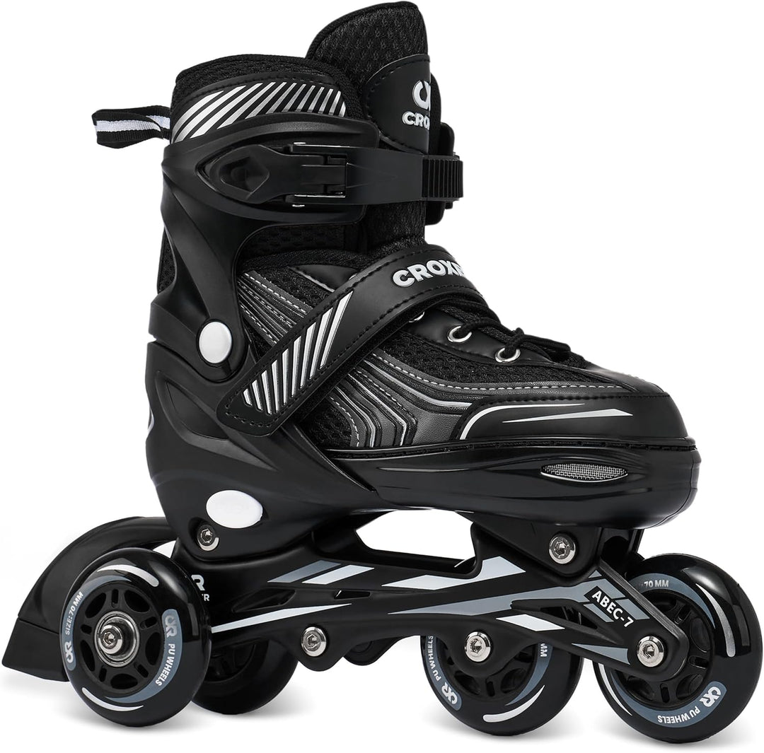 4in1 Croxer Inlineskates/Triskates/Rollschuhe/Schlittschuhe 39-42(24cm-26,5cm) Schwarz, 39-42(24cm-2