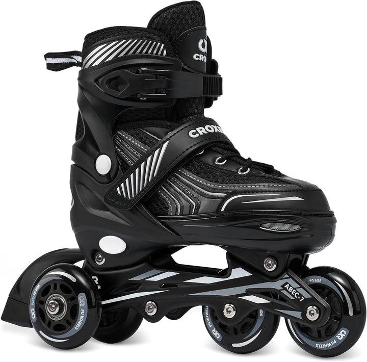4in1 Croxer Inlineskates/Triskates/Rollschuhe/Schlittschuhe 39-42(24cm-26,5cm) Schwarz, 39-42(24cm-2