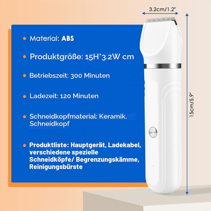 Pfotentrimmer für Hunde, 4-IN-1 Leise Schermaschine Katze Set, Profi Haarschneidemaschine für Katzen