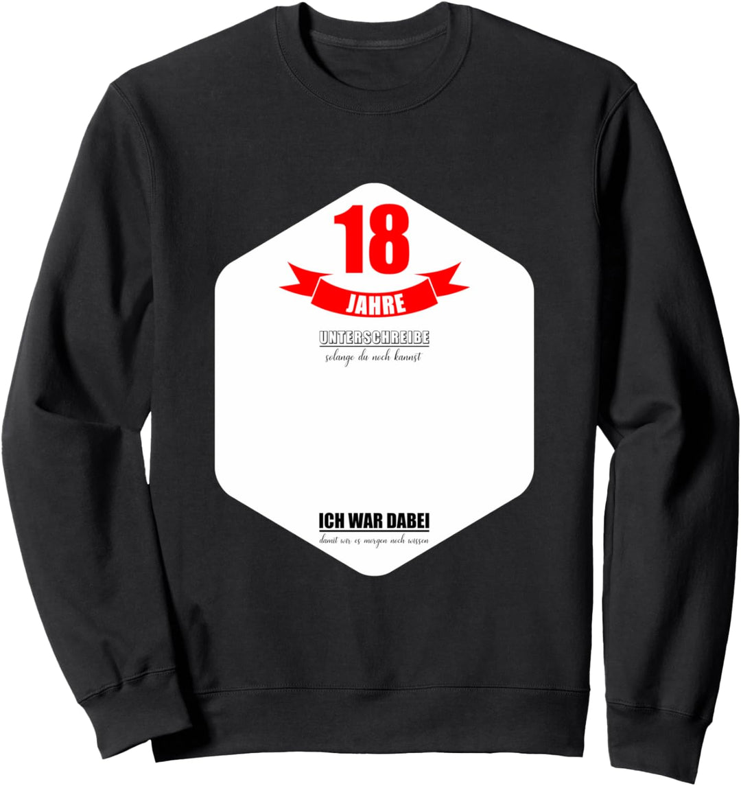 18 Jahre Geburtstag Party Lustiges 18 Geburtstag Gästebuch Sweatshirt