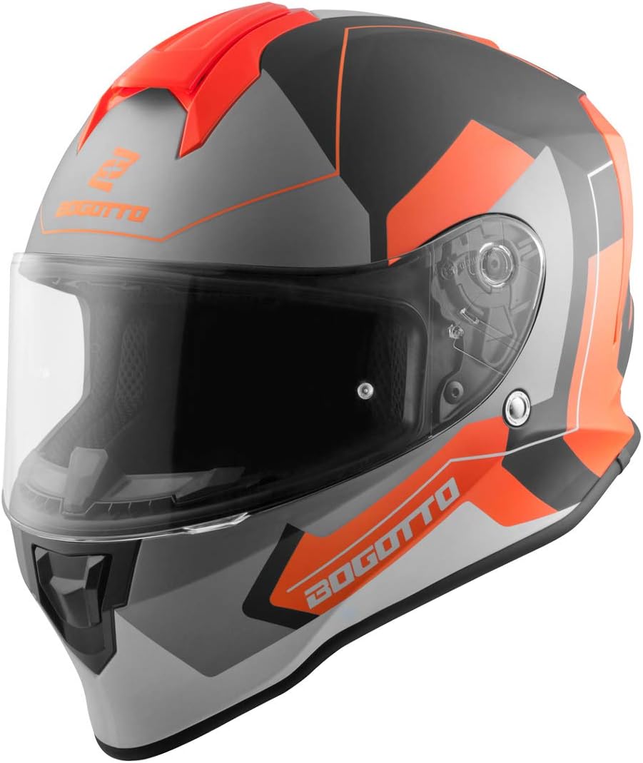 Bogotto V151 Sacro Helm (Black Matt/Orange,XL) XL Schwarz Matt/Orange, XL Schwarz Matt/Orange