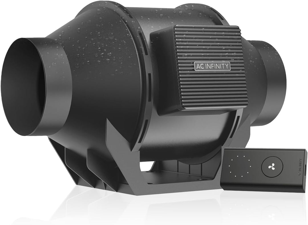 AC Infinity CLOUDLINE H4 – Leises Inline-Lüftersystem 100 mm mit Drehzahlregler, IP65-feuchtigkeitsg