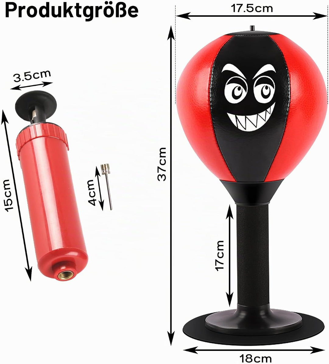 Punchingball, Punchingball Tisch mit Federn, Saugnapf zum Stressabbau für Chef, Kollegen, Freunde, 1
