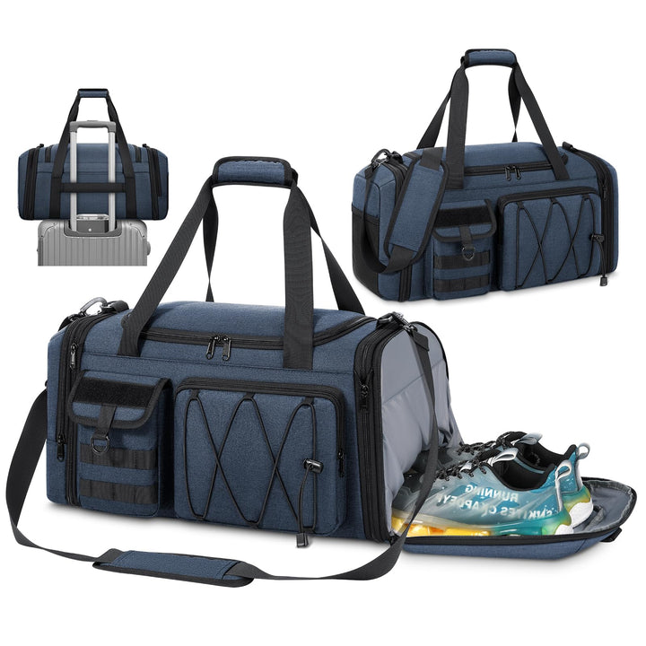 RAINSMORE Sporttasche Herren 40L Wasserdicht Sporttaschen mit Schuhfach Nassfach Erweiterbare Reiset