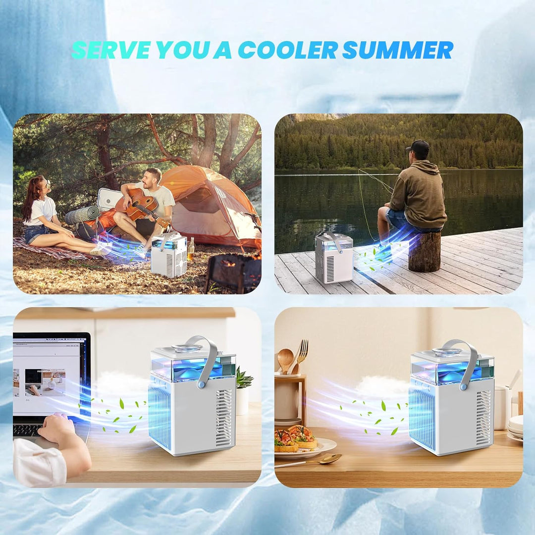 Mobile Klimaanlage, 5 in 1 Mini Klimagerät mit App-Steuerung, Persönlich Ventilator mit 800ml Wasset